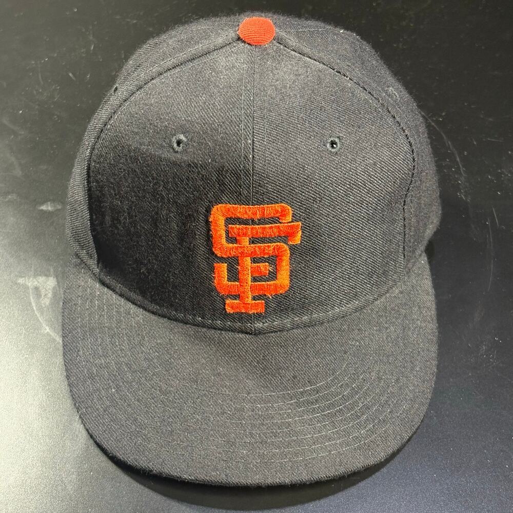 Vintage 90s San Francisco Giants Hat New Era Plain Logo Pro Model 6 3/4 Wool USA